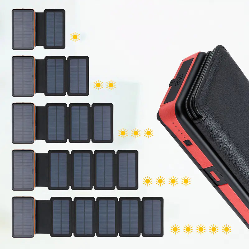 20000mAh Waterproof Magnetic Solar Power Bank Sun Cell Pro