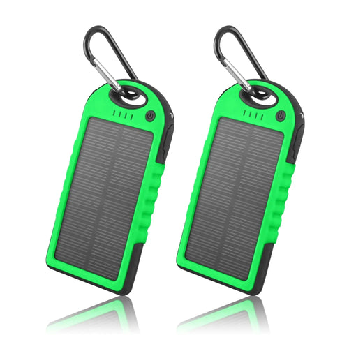 5000mAh Solar Power Bank Phone Charger (2-Pack) Sun Cell Pro
