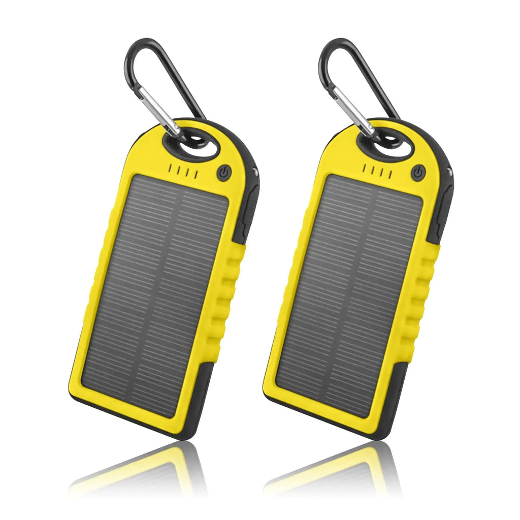 5000mAh Solar Power Bank Phone Charger (2-Pack) Sun Cell Pro