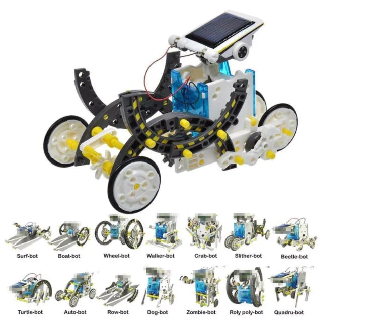 13-in-1 DIY Robot Science Kit with Solar Power Sun Cell Pro