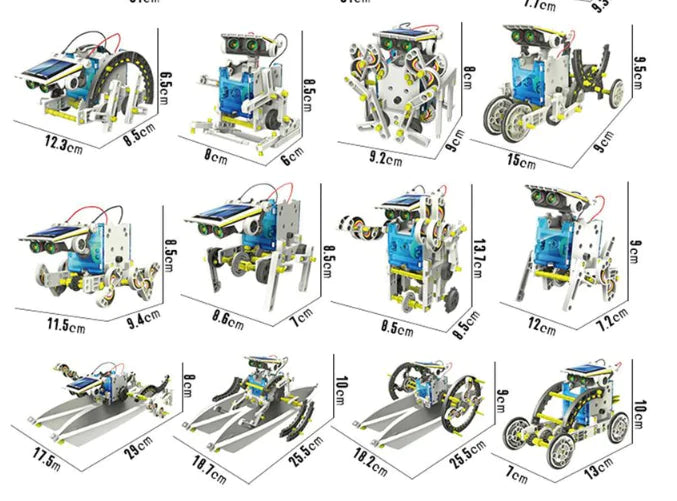 13-in-1 DIY Robot Science Kit with Solar Power Sun Cell Pro