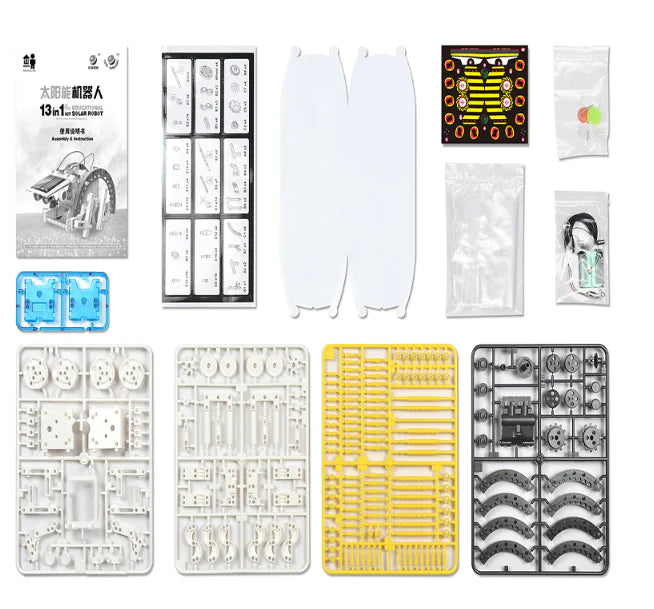 13-in-1 DIY Robot Science Kit with Solar Power Sun Cell Pro